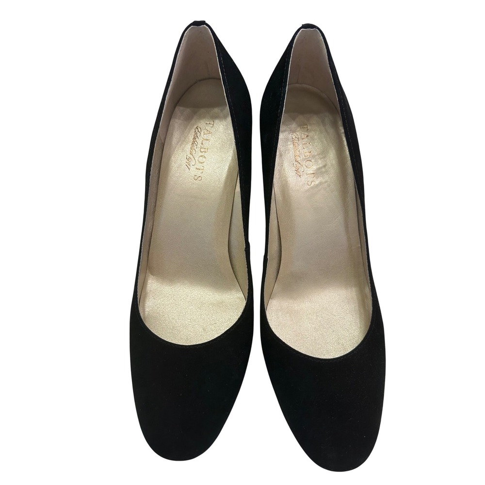 Talbots Lars2 Black Suede Round Toe Pumps‎ Heels Womens 8.5 M Classic